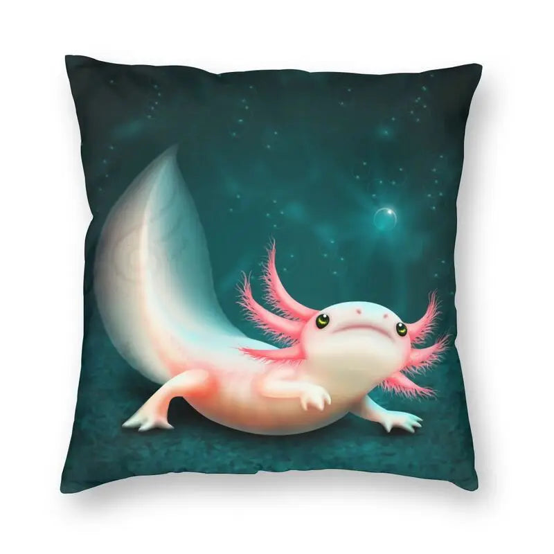Yeqivo Long coussin en peluche Axolotl - Joli coussin de sommeil doux - Cadeau pour les enfants, les amies (50 cm, noir