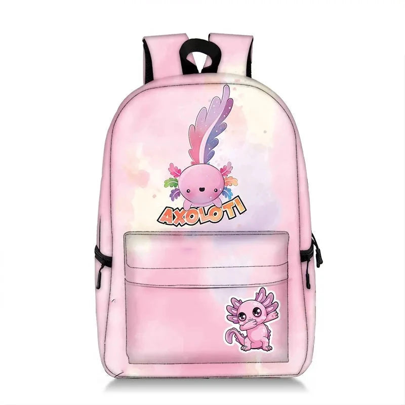 Sac à dos scolaire Axolotl coloré