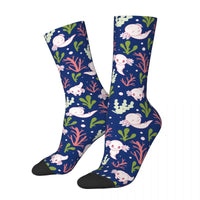 Chaussette Axolotl sous l'eau bleu