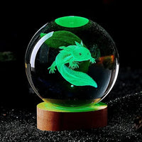 Boule de cristal Axolotl 3D avec led