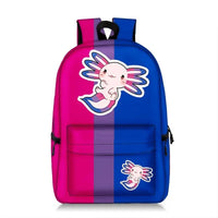 Sac à dos scolaire Axolotl rose et bleu