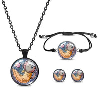 Parure en résine Axolotl fille