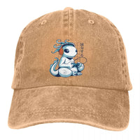 Casquette Axolotl bleu kawaii