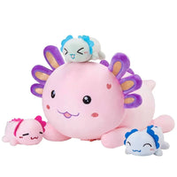Peluche Axolotl en famille