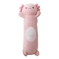 Peluche géante Axolotl rose et blanc