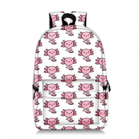 Sac à dos scolaire blanc Axolotl