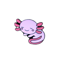 Badge axolotl rose endormi